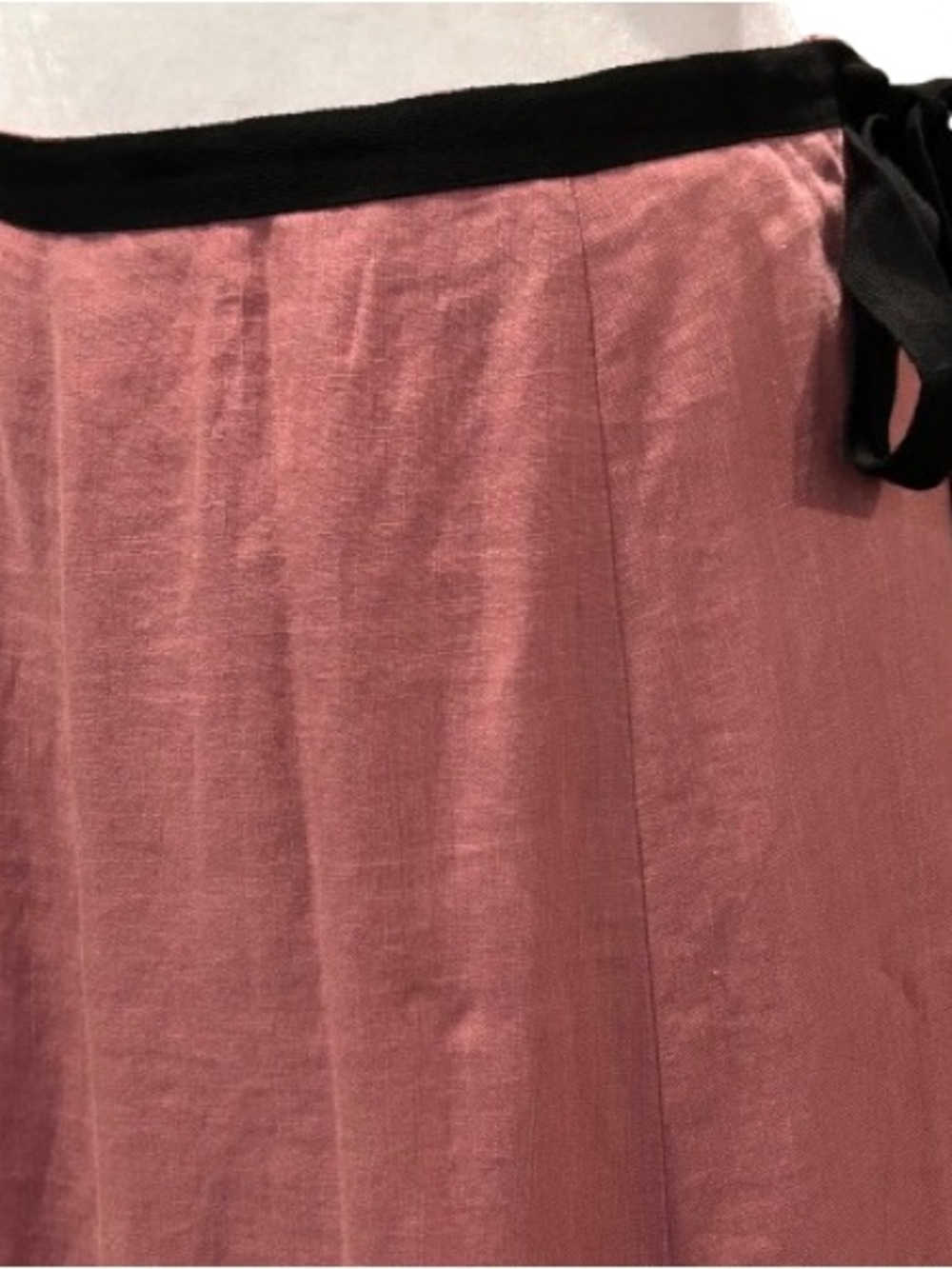 Karen Kane 100% Linen A-line Midi Skirt Pink Black Sequin Whimsigoth Size 10 - Picture 4 of 11